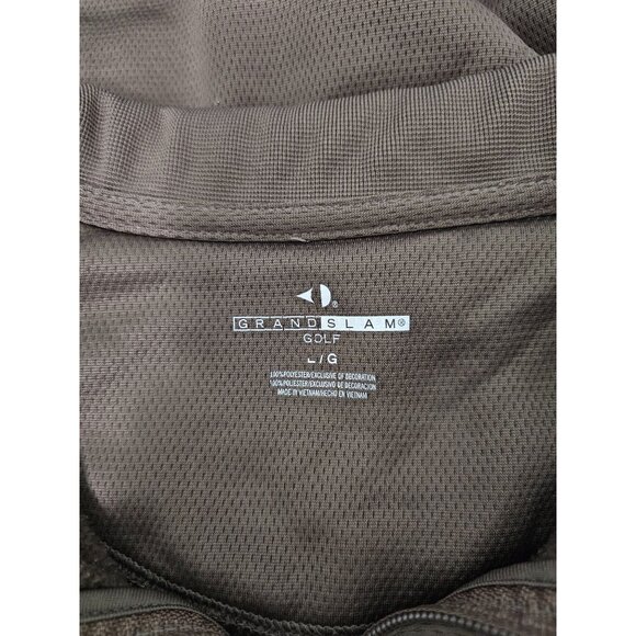 Mens Grand Slam Golf Pullover Half-Zip Sweatshirt Brown Size XL - Picture 4 of 6